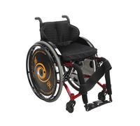 Sillas De Ruedas Deportivas Ligeras Plegables Autopropulsadas, Silla De Transporte For Adultos Mayores Discapacitados, Ruedas Deportivas Rápidas De Aluminio Freno Manual(Seat Width 36cm|red)