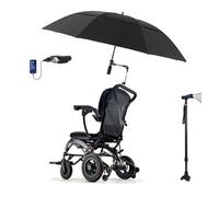 Sillas de ruedas eléctricas, ligeras, plegables y ergonómicas para adultos, de 100 kg, todoterreno, homologadas para viajes y aerolíneas, 20 Ah. (Silla de ruedas con sombrilla)