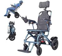 Sillas de ruedas eléctricas para adultos, silla de ruedas eléctrica plegable reclinable, sillas de ruedas eléctricas inteligentes y portátiles, uso todo terreno