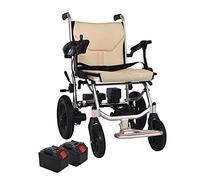Sillas de Ruedas eléctricas Plegables, sillas de Ruedas eléctricas para Adultos Inteligentes y livianas de 14 kg con Motores potentes y batería de Litio móvil de 2 Piezas