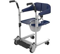 Sillas de ruedas para baño, silla de transferencia de pacientes, palanca de cambios para el hogar para ancianos con parálisis de enfermería, silla de ruedas manual,Blue-BasicEdition