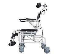 Sillas de Ruedas Plegable 4 en 1 Ducha de rehabilitación Silla de Ruedas Asistencia de Movilidad Personal Silla con Ruedas para Transporte, Pedal y reposabrazos se Pueden Girar, Asiento de Inodoro Ac