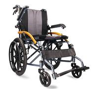 Sillas de ruedas plegables, ligeras, autopropulsadas con ruedas traseras de liberación rápida, reposabrazos abatible, frenos auxiliares (rojo) (gris)