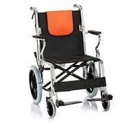 Sillas de ruedas plegables Silla de ruedas plegable ligera, silla de turismo de tráfico portátil, respaldo extraíble, cojín acolchado para ampliar la rueda estándar