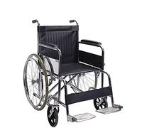 Sillas de ruedas Silla de ruedas manual plegable,Sillas de ruedas para adultos,Silla de ruedas manual plegable Tubo de acero Material de galvanoplastia Cojín de asiento de cuero Pedal fijo Rueda tras