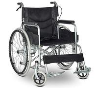 Sillas de Ruedas Silla de Ruedas Plegable Carro para Ancianos Plegable y liviano con Silla de Inodoro Sentada con reposabrazos con Ruedas Asiento Silla de Ruedas y Frenos,Negro