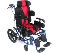 Sillas de Ruedas Silla de Ruedas Plegable Conducción Transporte Manual con Respaldo Alto Fácil de Viajar Frenos de Mano con Bloqueo para Adultos y niños Silla de Ruedas