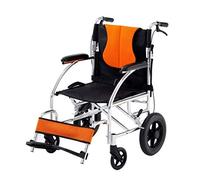 Sillas de ruedas Silla de ruedas plegable de viaje, Silla de ruedas manual plegable, Material de tubo de acero grueso Peso solo 14 kg Cojín de tela Oxford transpirable Rueda trasera sólida de 21 pulg