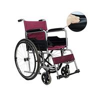 Sillas de Ruedas Silla de Ruedas Plegable Liviana con Frenos de Mano Silla de Viaje de tránsito portátil Polainas y cinturón extraíbles Rojo