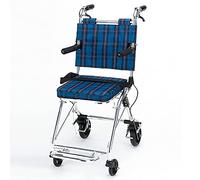 Sillas de ruedas Sillas de ruedas plegables, cojín de asiento engrosado para silla de ruedas plegable con marco de acero liviano, la silla plegable es portátil, ruedas traseras grandes de 6 pulgadas,