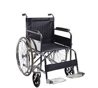 Sillas de ruedas Sillas de ruedas plegables y livianas para personas mayores,Silla de ruedas para jóvenes,Tubo de acero Material de galvanoplastia Cojín de asiento de cuero Pedal fijo Rueda trasera