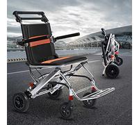 Sillas de ruedas súper livianas para adultos Transporte en silla de ruedas de viaje No requiere ensamblaje con bolsa de viaje y cojín, freno, antivuelco, reposapiés abatibles Silla de ruedas plegable