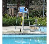 Sillas de socorrista, Silla de socorrista portátil con Poste de Rescate, Asiento de observación Exterior Inoxidable, Soporte de árbitro Resistente y Resistente para competiciones - 180 cm (7