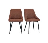 Sillas de tejido chenilla tierra quemada y metal negro (juego de 2) HASTA