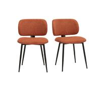 Sillas de terciopelo texturizado en tono tierra quemada y metal negro (juego de 2) ATRIUM