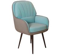 Sillas de tocador con Respaldo, Silla de Maquillaje Moderna, Taburete de tocador con Brazos, Patas de Acero de Carbono engrosadas, para Dormitorio, Oficina (Azul) LWX