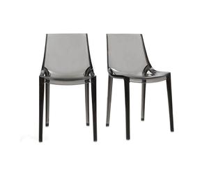 Sillas diseño grises ahumado lote de 2 interior / exterior YZEL