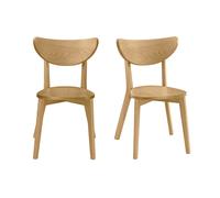 Sillas diseño roble LEENA (lote de 2)