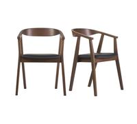 Sillas escandinavas diseño negro y madera oscura (juego de 2) BAHIA