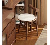 Sillas Escritorio Ergonómica,Sillón De Tocador De Madera con Respaldo,Taburete De Tocador,para Computadora,Tocadors,Etudio,Dormitorio,Sala De Maquillaje(Walnut)