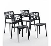 Sillas Flora en resina con fibra de vidrio (4, Antracita)