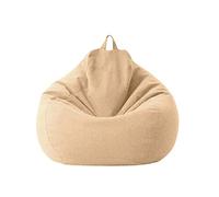 Sillas Grandes de Puf Puff de Color Liso Funda de Sofá Reclinable de Asiento Tumbona Perezosa para Exterior E Interior para Adultos y Niños sin Relleno unda de Puf Pera (Caqui, 100 * 120cm)