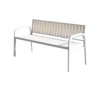 Sillas Jardin Exterior Madera Panel de Madera Maciza de 32 mm de Espesor Banco Jardin Exterior Respaldo Inclinado hacia Atrás 15 Grados para Parque Patio(White,150 * 60 * 72cm)