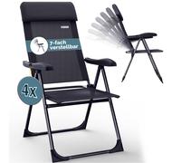 Sillas jardín plegables set de 4 aluminio antracita