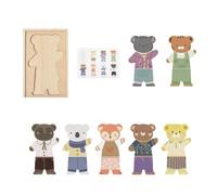 Sillas Juego Vestir Animales Diseño - Juegos de Niño,Puzzle de Madera para Aprender a Asociar Trajes y Accesorios Juego de rol Viaje Escuela Preescolar
