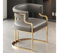 Sillas Laterales De Cocina Para Comedor Sillas De Cuero De La Sala De Estar Silla De Escritorio Silla De Vanidad Para Adulto,Sillón Tapizado Con Marco De Oro,Respaldo Envolvente ( Color : Dark grey )