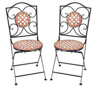 Sillas mosaico Gernika set de 2 metal 36x45x94cm plegables
