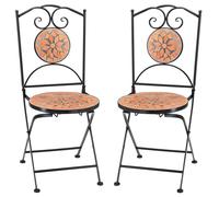 Sillas mosaico Roma set de 2 cerámica 36x45x94cm plegables