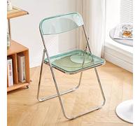 Sillas plegables de acrílico transparente, Silla plegable modernas y transparentes, Silla lateral decorativa con marco cromado for bodas, Actividades comerciales en el exterior y en el interior(Green)
