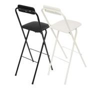 Sillas plegables de metal resistente con asientos acolchados acolchados, ideales para cocina, cafetería, bar, tienda y comedor, color negro, 70 cm, duraderas y cómodas