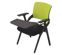 Sillas plegables de oficina, taburetes de conferencia, asientos portátiles para reuniones, sillas de escritorio ergonómicas, asientos de conferencia para estudiantes, color negro con respaldo y diseño