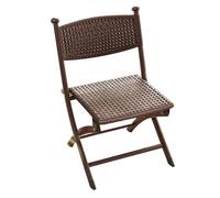 Sillas plegables de ratán con respaldo, sillas de comedor portátiles para jardín y patio, no requiere montaje, tamaño pequeño, elegante, color rojo, perfectas para uso en exteriores