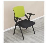 Sillas Plegables para Salas de conferencias, con Soporte Lumbar, reposabrazos y Tablero de Escritura, Respaldo de Malla, para Salas de reuniones y capacitación de Oficina (Verde-A)