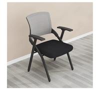 Sillas Plegables para Salas de conferencias, con Soporte Lumbar, reposabrazos y Tablero de Escritura, Respaldo de Malla, para Salas de reuniones y capacitación de Oficina (Gris-A)