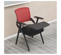 Sillas Plegables para Salas de conferencias, con Soporte Lumbar, reposabrazos y Tablero de Escritura, Respaldo de Malla, para Salas de reuniones y capacitación de Oficina (Rojo-B)