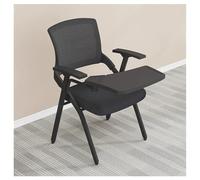 Sillas Plegables para Salas de conferencias, con Soporte Lumbar, reposabrazos y Tablero de Escritura, Respaldo de Malla, para Salas de reuniones y capacitación de Oficina (Negro-B)