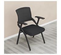 Sillas Plegables para Salas de conferencias, con Soporte Lumbar, reposabrazos y Tablero de Escritura, Respaldo de Malla, para Salas de reuniones y capacitación de Oficina (Negro-A)