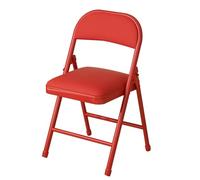 Sillas plegables portátiles de metal para adultos, uso en jardín y cocina, diseño compacto y ligero, color rojo, tamaño: 44 cm, 17 pulgadas, 1 unidad