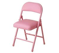Sillas plegables portátiles de metal, taburetes plegables para adultos, uso en el jardín y la cocina, ligero, color rosa, tamaño del asiento: 44 cm, 1 unidad