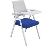 Sillas plegables portátiles para oficina, conferencias y escuela, cómoda silla azul de entrenamiento y comedor con diseño de escritorio que ahorra espacio para un fácil almacenamiento