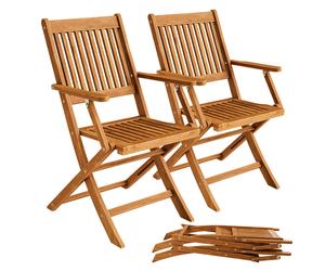 Sillas plegables Sídney set de 2 madera de acacia 92x51cm