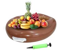 Sillas portabebidas flotantes, 9 ranuras para bebidas de piscina, bandeja plegable con bomba organizador de bebidas de gran formato para playa, fiestas familiares de picnic y espacios