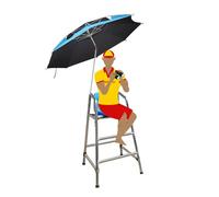 Sillas salvavidas con parasol, plataforma de observación de patas altas a prueba de óxido, asiento cómodo de ABS portátil para salvavidas y árbitros