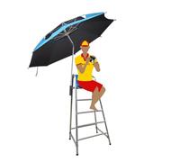 Sillas salvavidas con parasol, plataforma de observación de patas altas a prueba de óxido, asiento cómodo de ABS portátil para salvavidas y árbitros