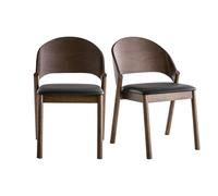 Sillas vintage nogal y negro (lote de 2) AVALON