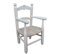 Sillas y Mesas Peña Sillón Infantil Asiento de Enea. Madera al Natural para Pintado.